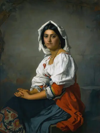 La Jeune Italienne av Henri Lehmann