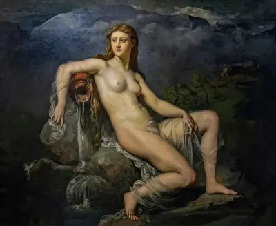 La Source ou l’eau av Henri Lehmann