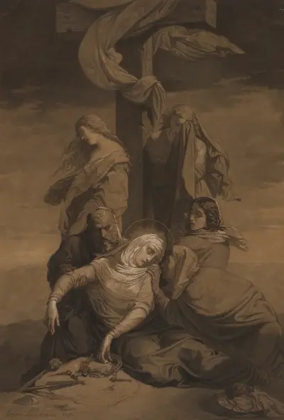 Lamentation at the Foot of the Cross av Henri Lehmann