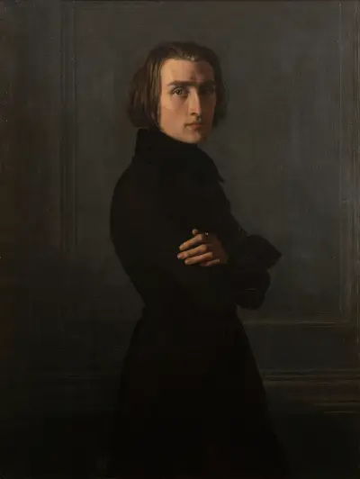 Porträtt av Franz Liszt (1811–1886), kompositör och pianist av Henri Lehmann
