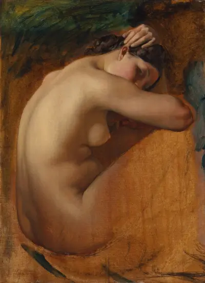 Study of a Female Nude av Henri Lehmann