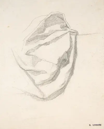 Studie av draperi av Henri Lehmann