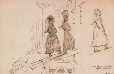 Women Carrying Mortar av Henri Lehmann