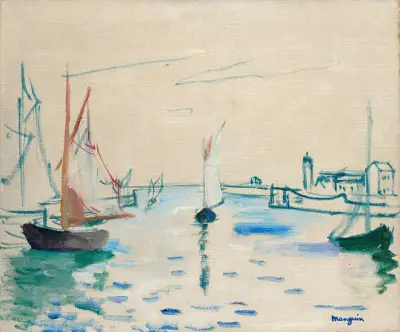 Honfleur, le petit port av Henri Manguin