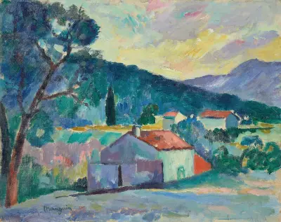 Le Mas à Saint-Tropez av Henri Manguin