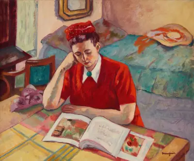 Odette au turban rouge av Henri Manguin