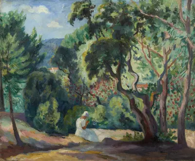 Sous-bois à la Moutte, Saint-Tropez av Henri Manguin