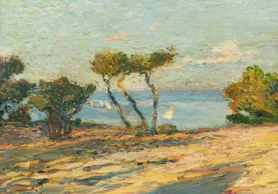 Havsstrand med tallar av Henri Martin