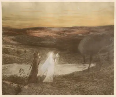 Dante Rencontre Béatrix av Henri Martin