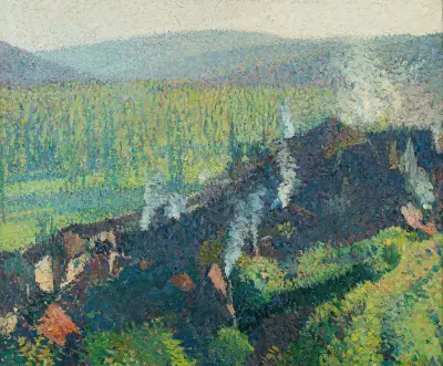 Labastide du Vert vue depuis Marquayrol, Fumées av Henri Martin