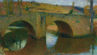 Bron i Labastide-du-Vert (en vårdag, mulet) av Henri Martin