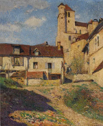 L’Église et le village de Saint-Cirq-Lapopie av Henri Martin