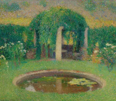 Liten bassäng nära den södra bersån i Marquayrol (konstnärens trädgård) av Henri Martin