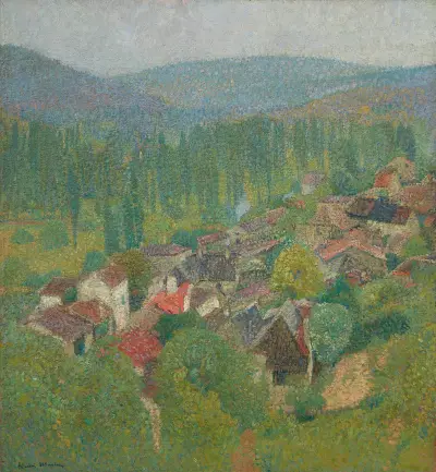 Utsikt över taken i Labastide-du-Vert på sommaren av Henri Martin