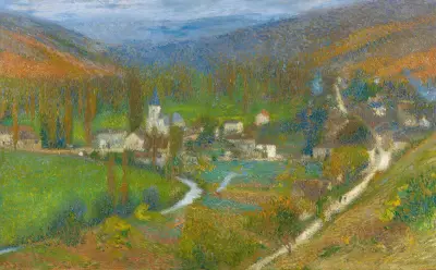 Vue Generale De Labastide-Du-Vert Du Haut Du Parc De Marquayrol av Henri Martin
