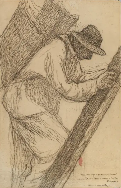 Workman on a Ladder av Henri Martin