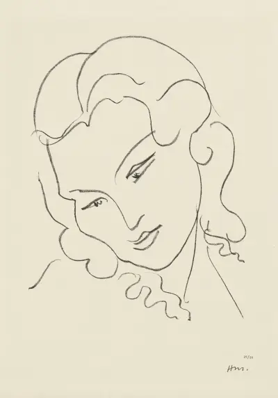 Etude pour ‘Elégie à Janet’, Pein moy, Janet, pein moy, je te supplie dans ‘Florilège des Amours’ (Ronsard) av Henri Matisse