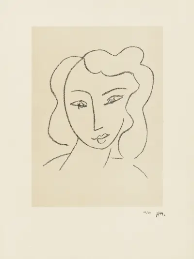 Etude pour la Vierge ‘Tête voilée’ – pour la Chapelle de Vence, 1950 – nr 1 av Henri Matisse