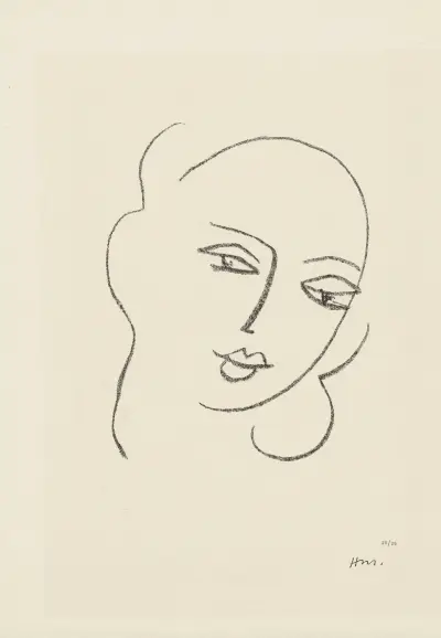 Etude pour la Vierge ‘Visage’ – pour la Chapelle de Vence, 1950 – nr 2 av Henri Matisse