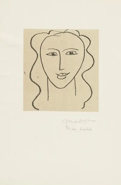 Etude pour la Vierge ‘Visage’ – pour la Chapelle de Vence, 1950 – nr 1 av Henri Matisse