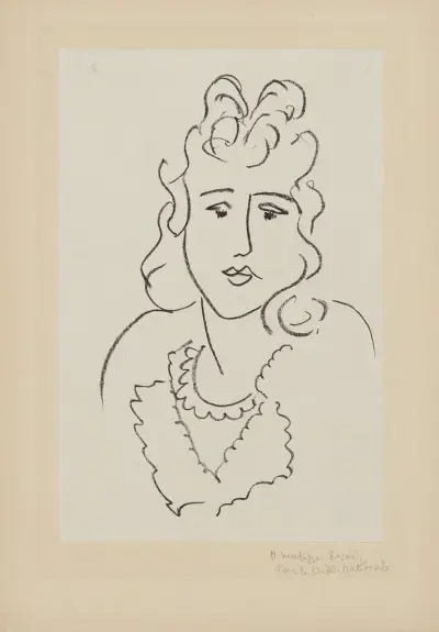 Etude pour Poèmes de charles d’Orléans, 1942 – nr 2 av Henri Matisse