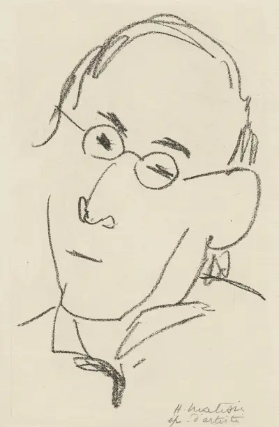 Études pour le frontispice de ‘Choix de pages de Paul Léautaud’ Pl.02 av Henri Matisse