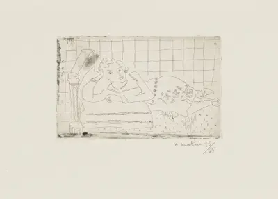 Figure allongée sur un lit d’acajou av Henri Matisse