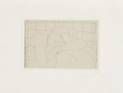 Figure, tête reposant sur le bras gauche av Henri Matisse