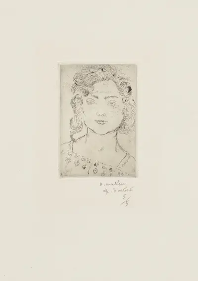 Fillette, blouse fleurie av Henri Matisse