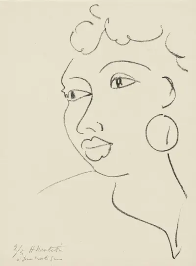 Haïtienne à la boucle d’oreille av Henri Matisse