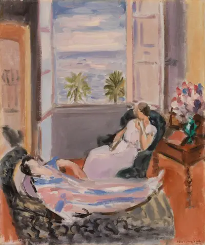 Interior with Two Figures, Open Window av Henri Matisse