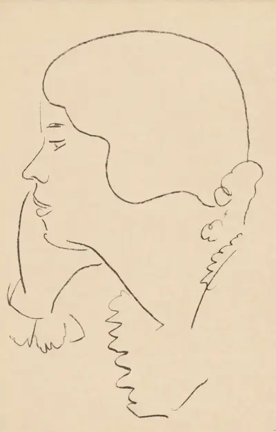 Jeune femme accoudée, 1916 av Henri Matisse