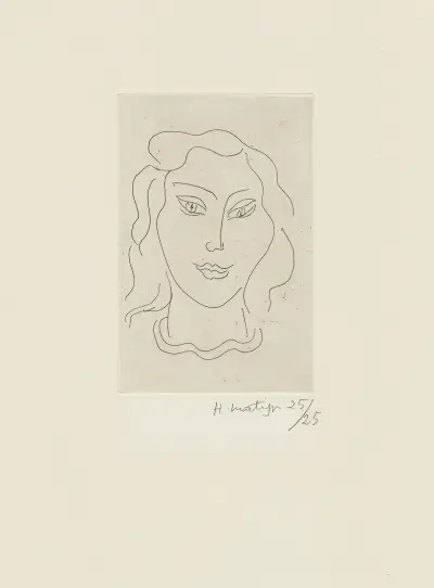 Jeune femme au collier serpentin av Henri Matisse