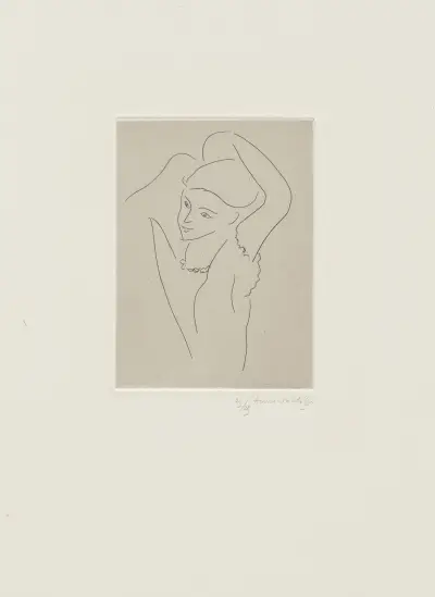 Jeune fille arrangeant ses cheveux av Henri Matisse