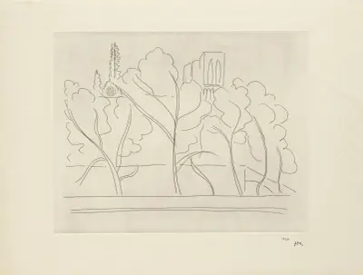 Notre-Dame à travers les arbres av Henri Matisse