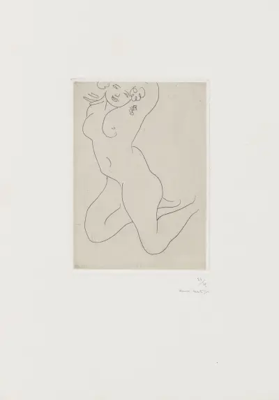 Nu à genoux, bras derrière la tête av Henri Matisse