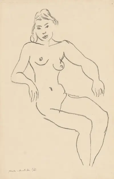 Sitzender Akt mit dunklem Haar von Henri Matisse