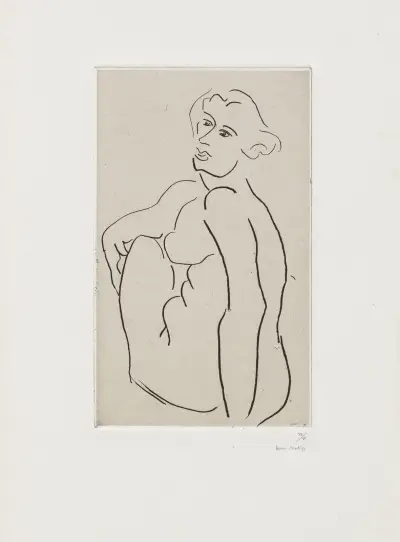 Nu assis, le dos vu de trois-quarts av Henri Matisse