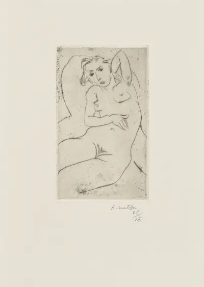Nu assis – Les yeux noirs av Henri Matisse