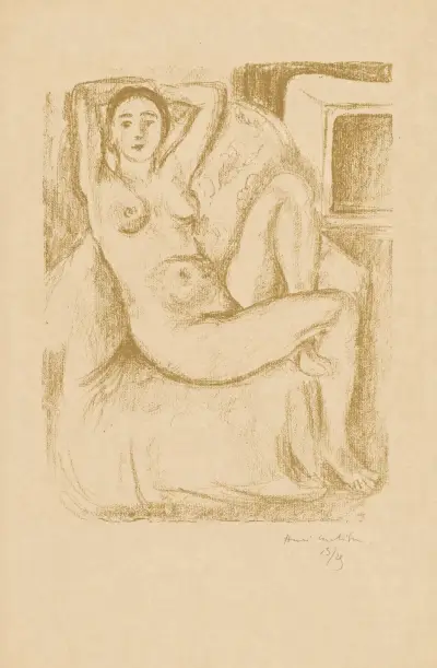 Nu au fauteuil bistre av Henri Matisse