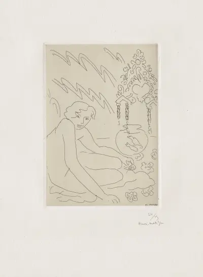Nu au miroir marocain av Henri Matisse