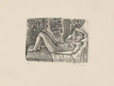 Nu couché au paravent Louis XIV av Henri Matisse