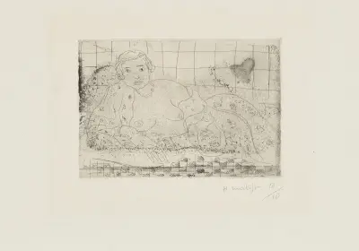 Nu couché, sol en damier av Henri Matisse