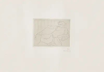 Nu couché sur le côté, les jambes repliées av Henri Matisse