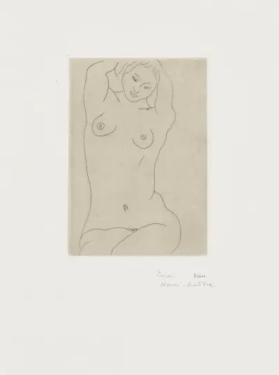 Nu, les bras sur la tête av Henri Matisse