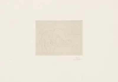 Nu renversé se tenant la cheville av Henri Matisse