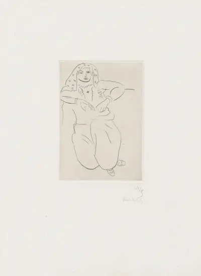 Orientale, tatouage en croix sur la poitrine av Henri Matisse