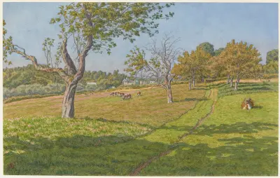 Champs à Auffay av Henri Rivière