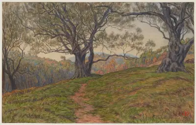 Studie av olivträd. Cagnes av Henri Rivière