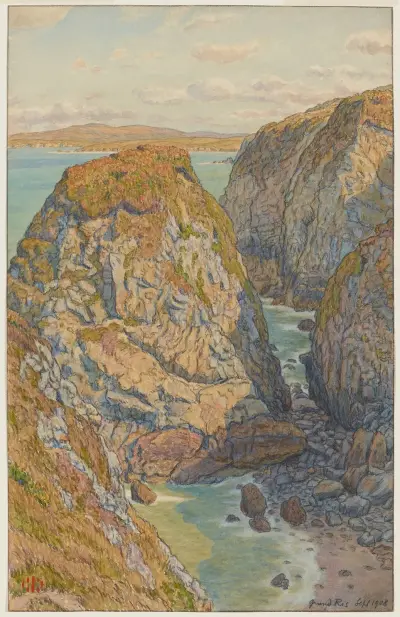 Klipporna vid Grand Ris (Douarnenezviken) av Henri Rivière